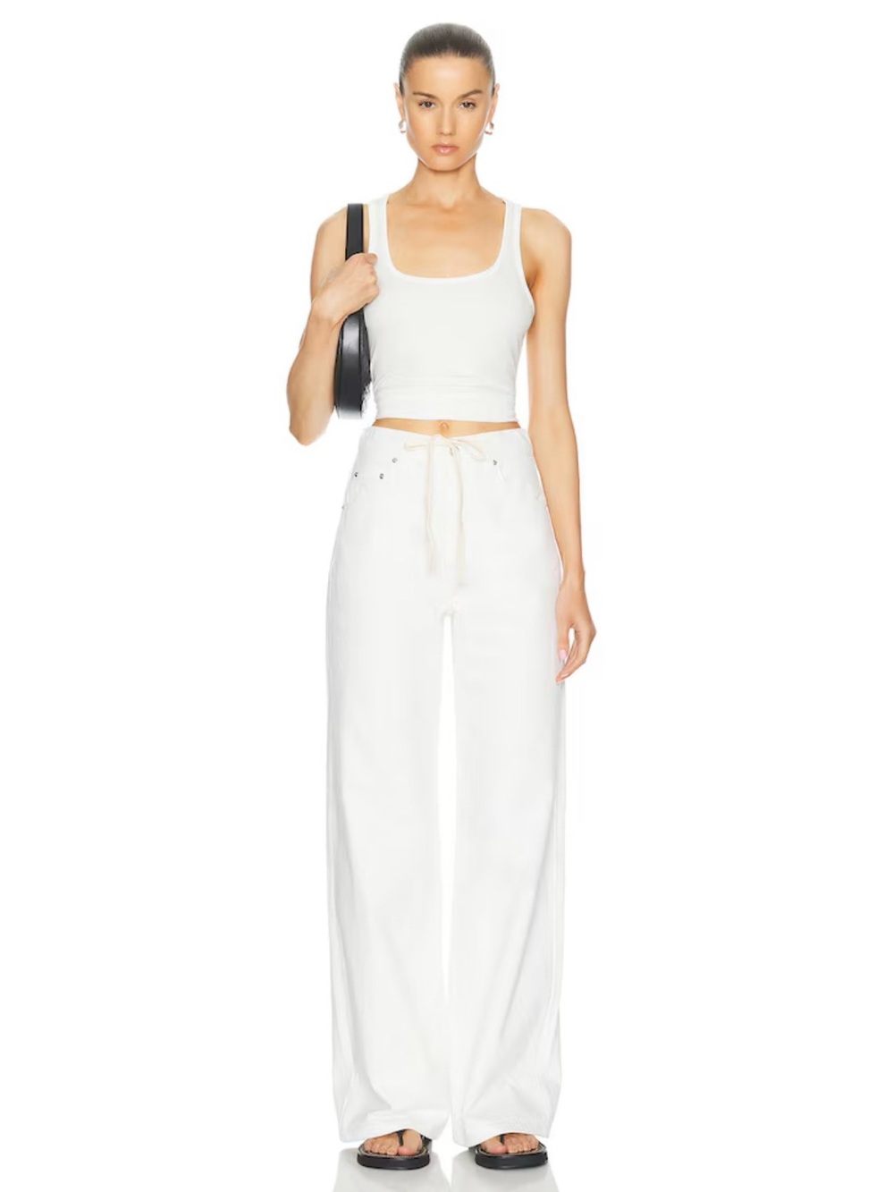 Drawstring Baggy Wide Leg Jeans